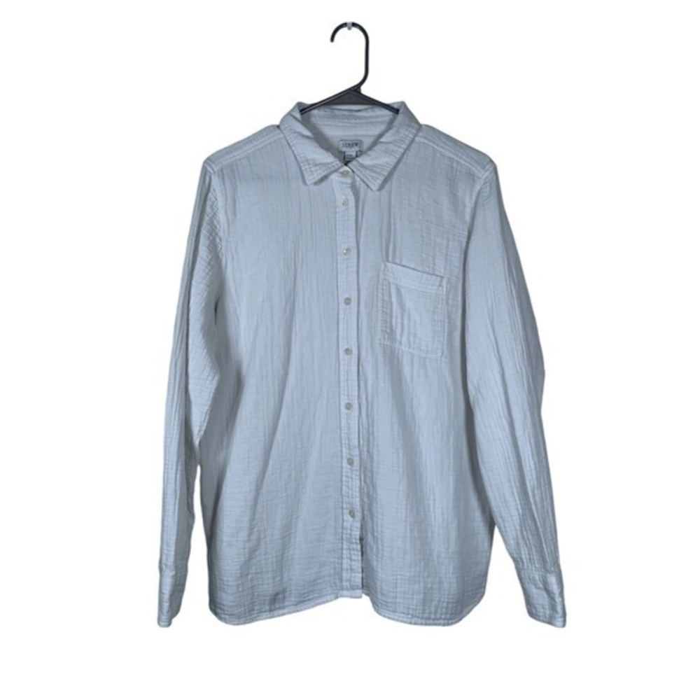 J Crew White Button Down Blouse Size XXL EUC #7923